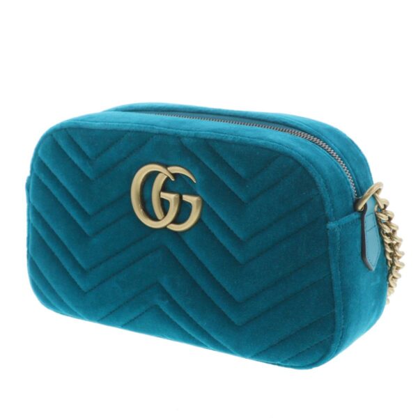 1240004024507 2 Gucci GG Marmont Velor Shoulder Bag Blue