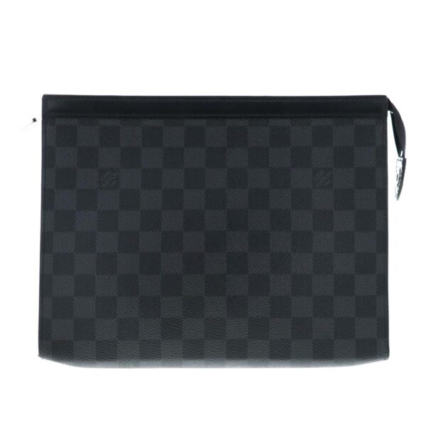 1240004024623 1 Louis Vuitton Pochette Voyage MM Bag Pouch Clutch Damier Black