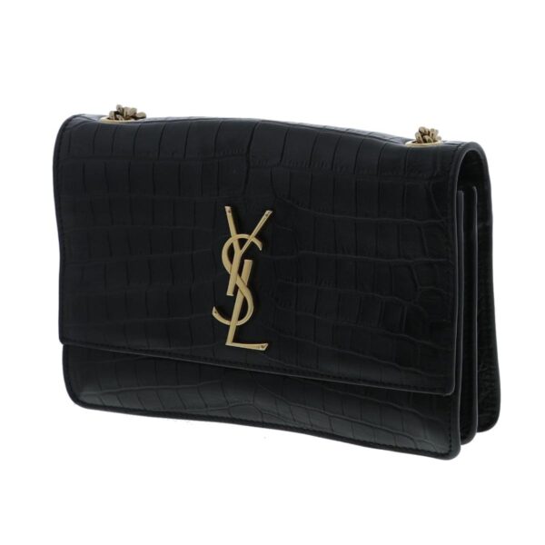 1240004025023 2 Saint Laurent Monogram Chain Shoulder Bag Black