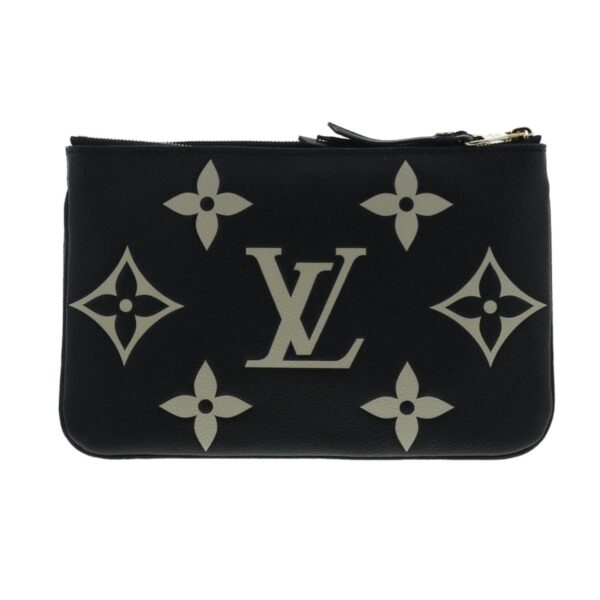 1240004025160 3 Louis Vuitton Pochette Double Zip Shoulder Bag Bicolor Black