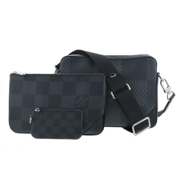 1240004025837 1 Louis Vuitton Trio Shoulder Bag Damier Graphite Black