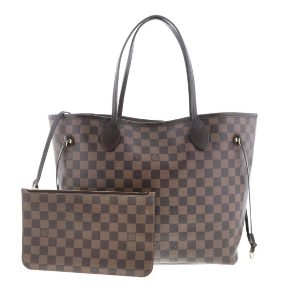 1240004028372 2 Louis Vuitton Damier Neverfull MM Tote Bag Damier Ebene Brown