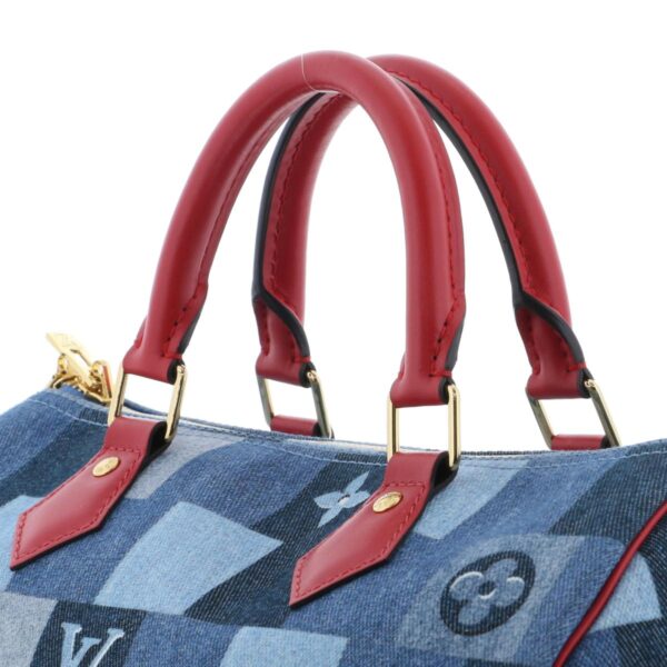 1240004028412 3 Louis Vuitton Speedy Bandouliere 30 Shoulder Bag Denim Blue