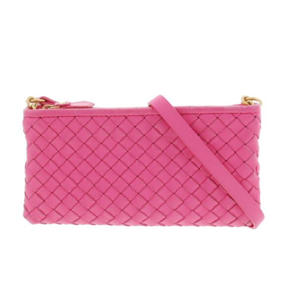 1240004028870 1 Bottega Veneta Intrecciato Shoulder Bag Pink