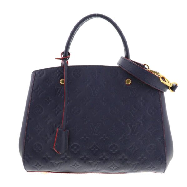 1240004029994 1 1 Louis Vuitton Montaigne MM Shoulder Bag Empreinte Navy Blue