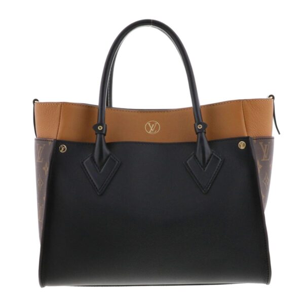 1240004030278 4 Louis Vuitton On My Side MM Tote Bag Black Brown Beige