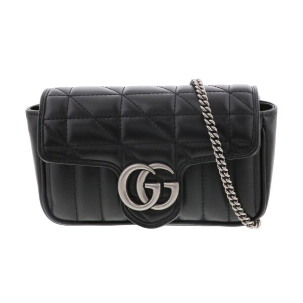 1240004030510 1 Gucci GG Marmont Super Mini Shoulder Bag Black