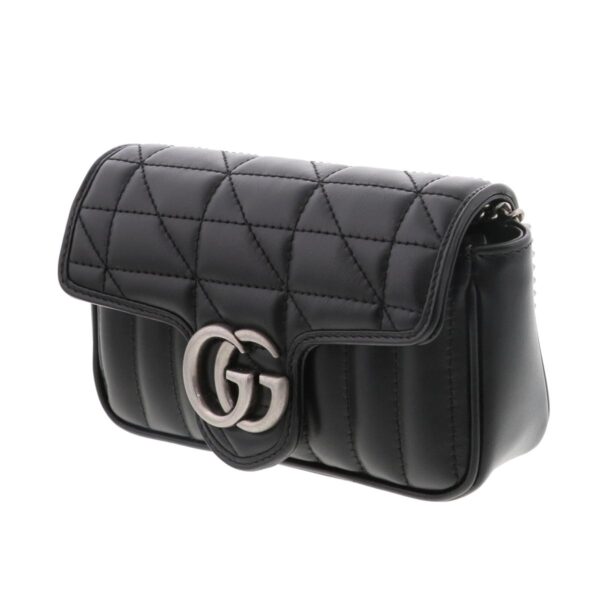 1240004030510 2 Gucci GG Marmont Super Mini Shoulder Bag Black