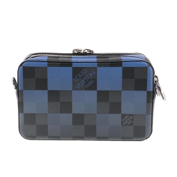 1240004030677 3 1 Louis Vuitton Alpha Wearable Wallet Shoulder Bag Damier Blue