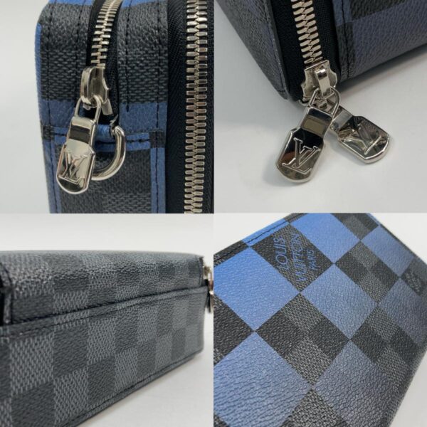 1240004030677 8 1 Louis Vuitton Alpha Wearable Wallet Shoulder Bag Damier Blue