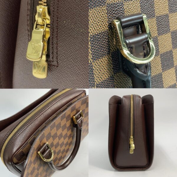 1240004030696 2 1 Louis Vuitton Triana Handbag Damier Ebene Brown