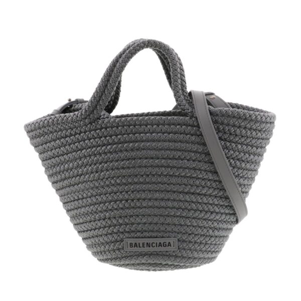 1240004030761 1 1 Balenciaga Ibiza Small Basket Bag Gray