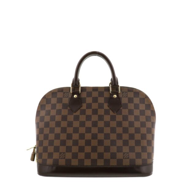 1240005010926 1 Louis Vuitton Alma Damier Ebene Handbag Brown