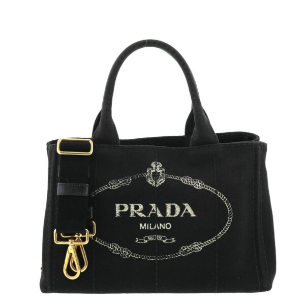 1240005012962 1 Prada Canapa Mini 2WAY Bag Black