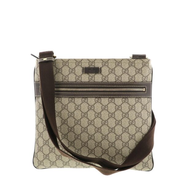 1240005013018 1 Gucci GG Plus Flat Messenger Bag Brown