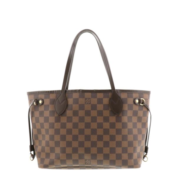 1240005013134 1 Louis Vuitton Neverfull PM Damier Ebene Tote Bag Brown