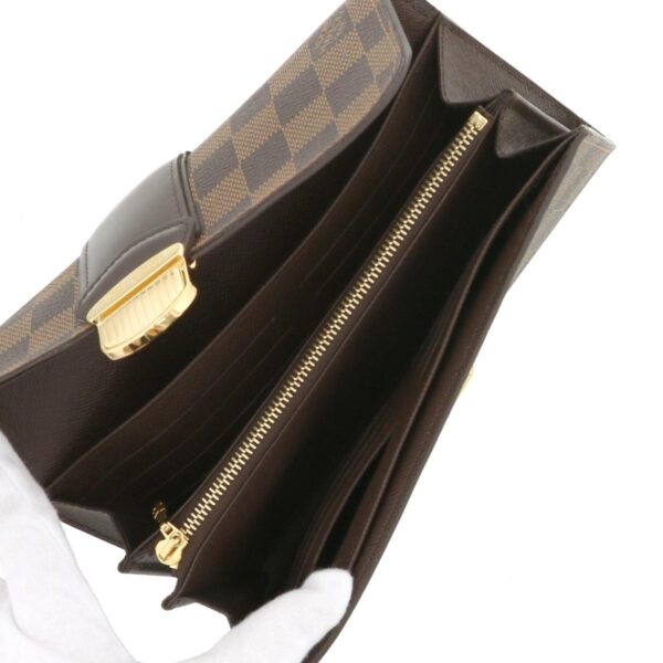 1240005013888 4 Louis Vuitton Damier Ebene Portfolio Sistina Long Wallet Brown