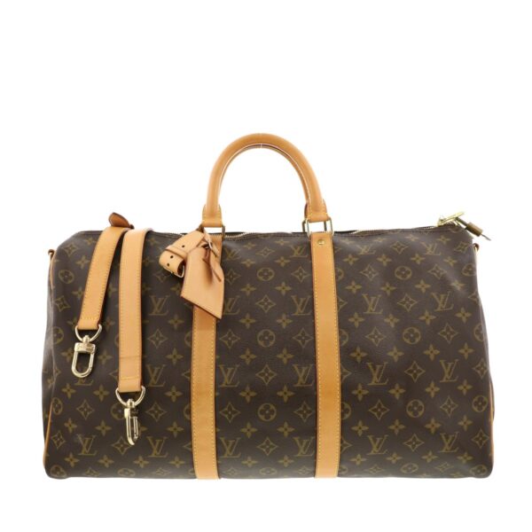 1240005015237 1 Louis Vuitton Keepall Bandouliere 50 Bag Bag Monogram Brown