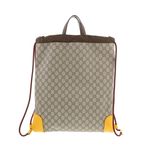 1240005016207 5 Gucci GG Supreme Drawstring Backpack Brown