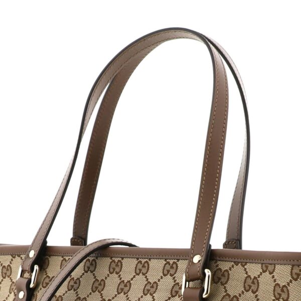 1240005017387 3 Gucci 2Way Tote Bag GG Canvas Brown