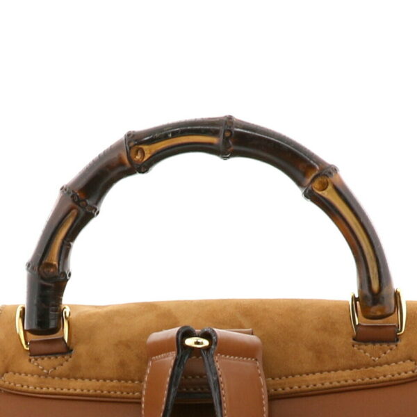 1240005017490 5 Gucci Bamboo Suede Backpack Brown