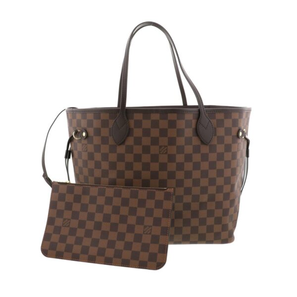 1240005017801 1 Louis Vuitton Neverfull MM Tote Bag Damier Ebene Brown