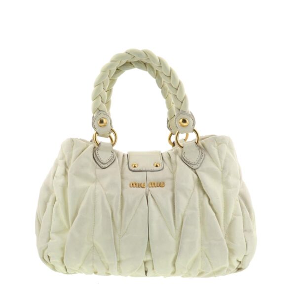 1240005017843 4 Miu Miu Matelasse 2way Handbag White