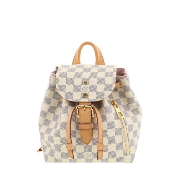 1240005018066 1 Louis Vuitton Speron BB Rucksack Daypack Damier Azur White