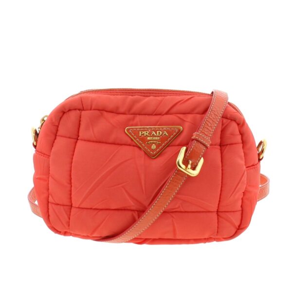 1240005018247 1 Prada Quilted Nylon Shoulder Bag Orange