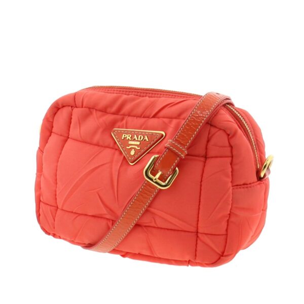 1240005018247 2 Prada Quilted Nylon Shoulder Bag Orange