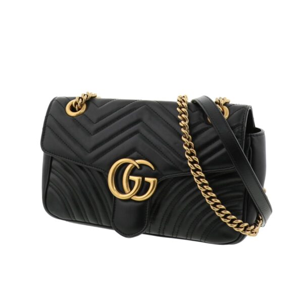 1240005018418 2 Gucci GG Marmont Quilting Small Shoulder Bag Black