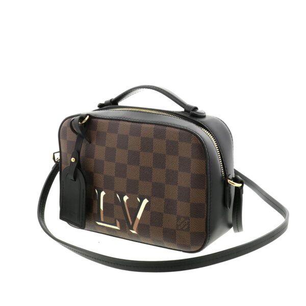 1240005018469 2 Louis Vuitton Santa Monica Shoulder Bag Damier Ebene Brown