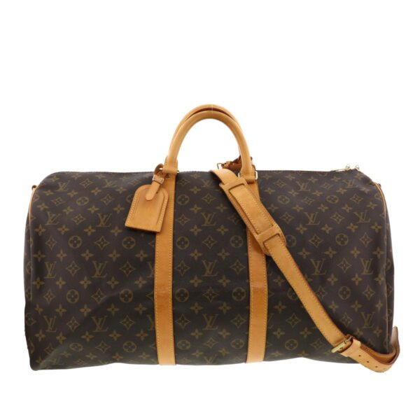 1240005018803 1 Louis Vuitton Keepall Bandouliere 55 Bag Monogram Brown