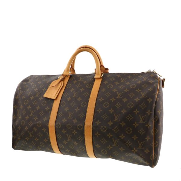 1240005018803 2 Louis Vuitton Keepall Bandouliere 55 Bag Monogram Brown