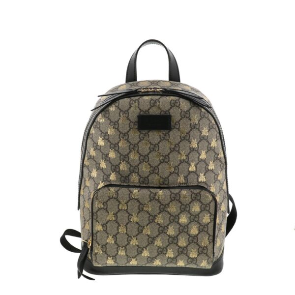 1240005019170 1 Gucci GG Supreme Bee Backpack Gray Black