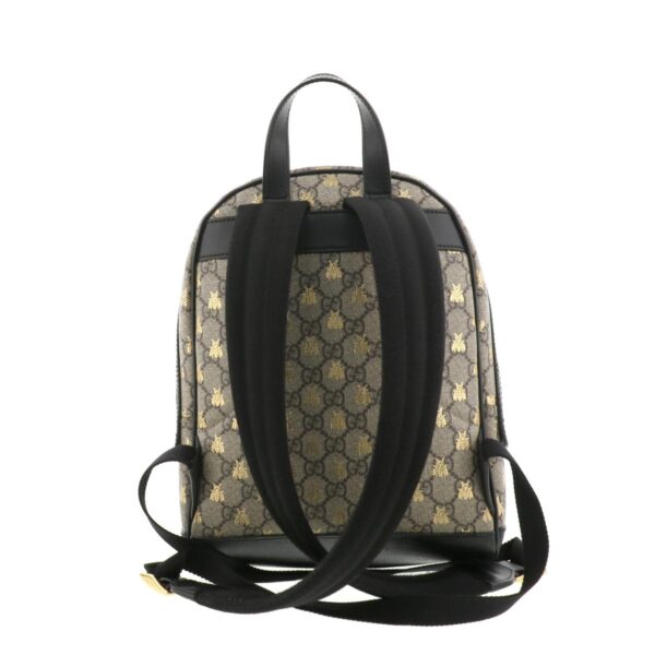 1240005019170 3 Gucci GG Supreme Bee Backpack Gray Black