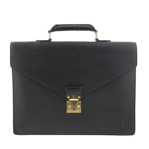 1240005020367 1 Louis Vuitton Serviette Ambassador Bag Briefcase Epi Black