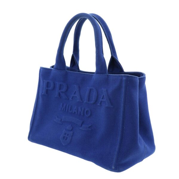 1240005020734 2 Prada Canapa Emboss 2way Shoulder Bag Blue