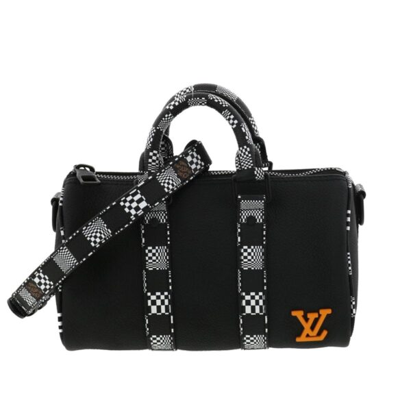 1240005020823 1 Louis Vuitton City Keepall XS Shoulder Bag Distorted Damier Black