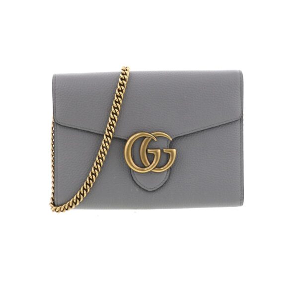 1240005020874 1 Gucci GG Marmont Chain Wallet Gray