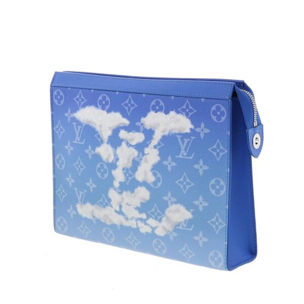 1240005021109 2 Louis Vuitton Pochette Voyage Bag Bag Pouch Monogram Corbeaux Blue