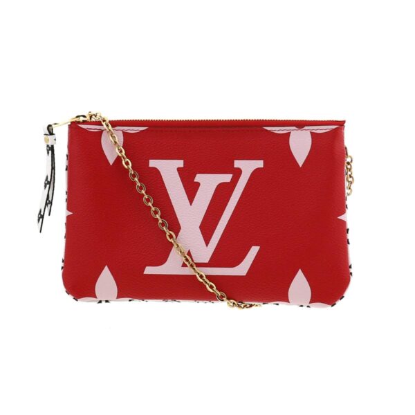 1240005021418 1 Louis Vuitton Pochette Double Zip Messenger Bag Giant Monogram Red