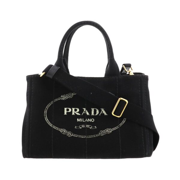 1240005021468 1 Prada Canapa Mini 2way Shoulder Bag Black