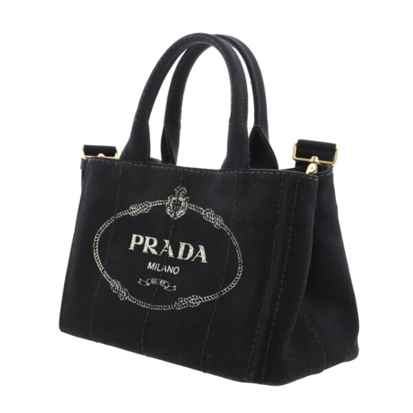 1240005021468 2 Prada Canapa Mini 2way Shoulder Bag Black