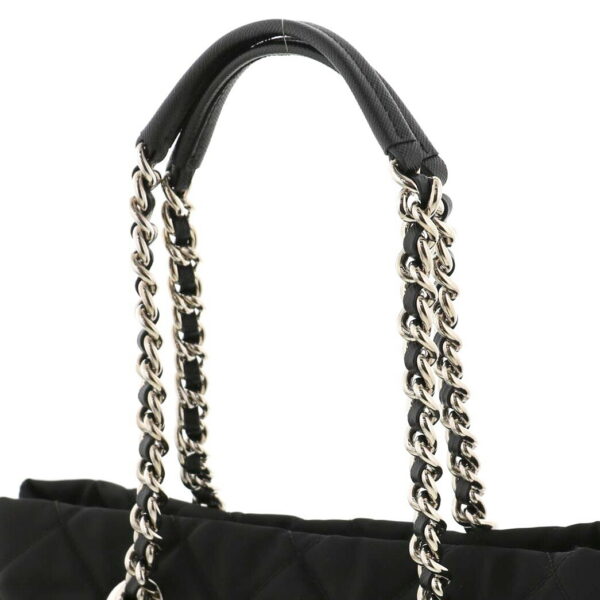 1240005021674 3 Prada Nylon 2way Chain Tote Bag Black