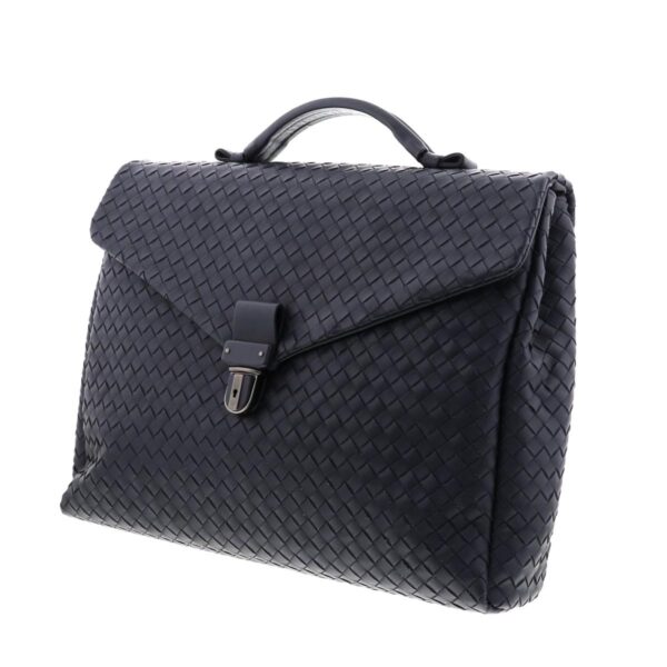 1240005023210 2 Bottega Veneta Intrecciato VN Small Briefcase Navy