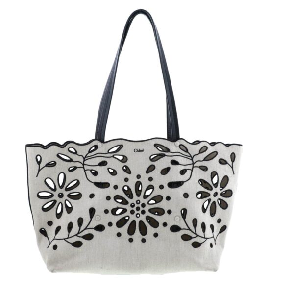 1240005023459 1 1 Chloe Kamilla Flower Tote Bag Gray