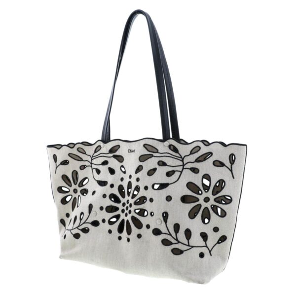 1240005023459 2 1 Chloe Kamilla Flower Tote Bag Gray