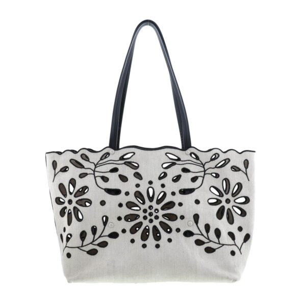 1240005023459 4 1 Chloe Kamilla Flower Tote Bag Gray