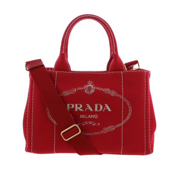 1240005023617 1 Prada Canapa Mini 2way Tote Bag Red